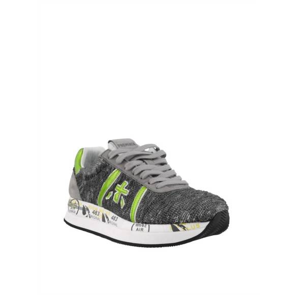 NEW PREMIATA women's conny 4504 sequin upper sneakers in grey - Picture 1 of 4